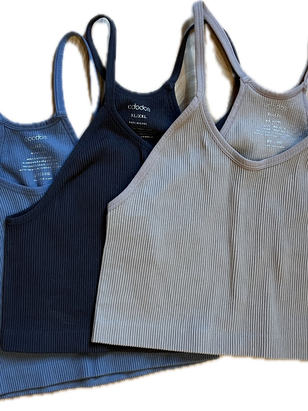 High Neck Ribbed Bra Top - set of 3 XL/XXL